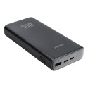 Power Bank VEGER T100 - 20 000mAh LCD Quick Charge PD 65W black (for laptop also) (W2032C-100)