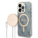 Guess kaitseümbris + laadija iPhone 14 Pro Bundle Pack MagSafe, sinine Guess kaitseümbris + laadija iPhone 14 Pro Bundle Pack MagSafe, sinine