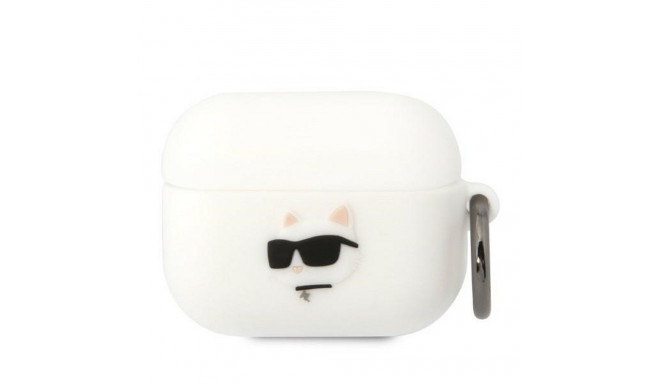 KARL LAGERFELD case for APPLE Airpods Pro KLAPRUNCHH (3D Sil NFT Choupette) white