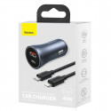 BASEUS Car Charger Golden Contactor Pro 40W 1 meter Cabel Type C to Apple Lightning Dark Grey TZCCJD