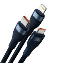 BASEUS cable 3in1 Flash Series II USB A to Micro + Lightning 8-pin + Type C 100W 1.2m blue CASS03010