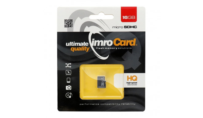 IMRO mälukaart microSDHC 16GB 100MB/s Class 10 UHS I
