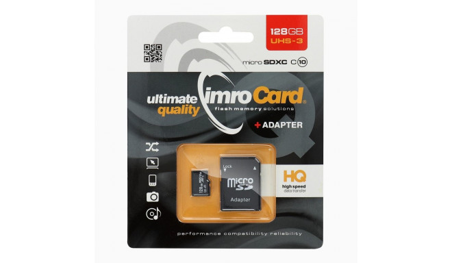 IMRO memory card microSD 128GB 100MB/s class10 UHS 3 4K with adapter SD