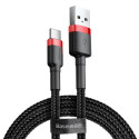 BASEUS cable USB Cafule to Type C 2A CATKLF-U91 3m Red-Black