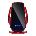 FORCELL car holder with wireless charging automatic sensor + magnetic adapters HS1 15W red