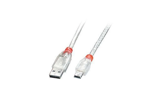 CABLE USB2 A TO MINI-B 0.2M/TRANSPARENT 41780 LINDY