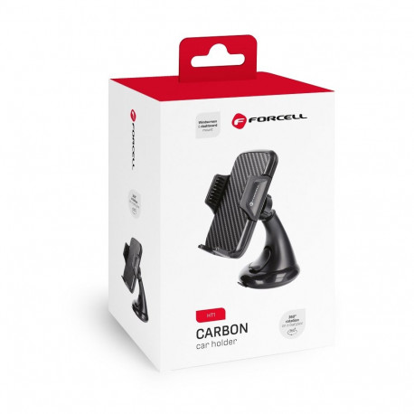 Car phone holder Forcell F-Grip Carbon HT1 windshield / dashboard black