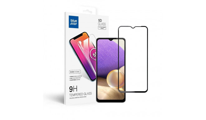 Tempered Glass Blue Star - SAMSUNG A32 5G Full Face (full glue with frame/small size) - black Temper