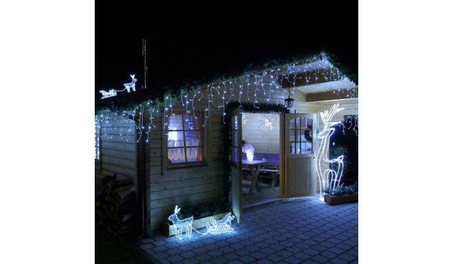 Christmas garland - icicles with crystals for facades and indoors