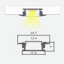 Built-in anodized aluminum profile with trans