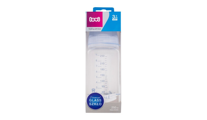 LOVI Baby Shower Glass Bottle Blue 3m+ (250ml)