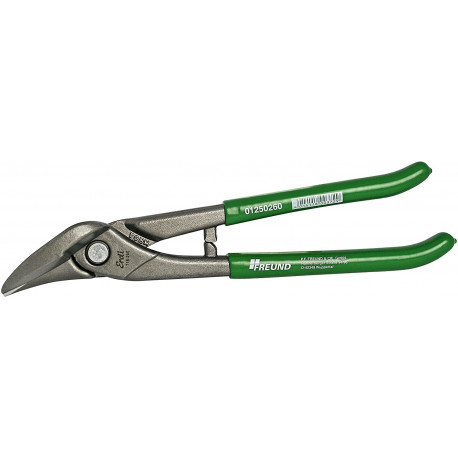 Ideal straight cutting snips, cut right, 260mm, HRC 56 blade, green PVC handle