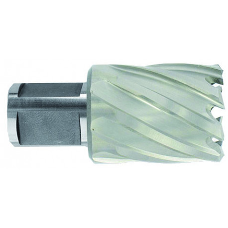 HSS Сore Drill  Ø14X60X30 mm, short series.  Weldon shank Ø19 mm. Bright, uncoated