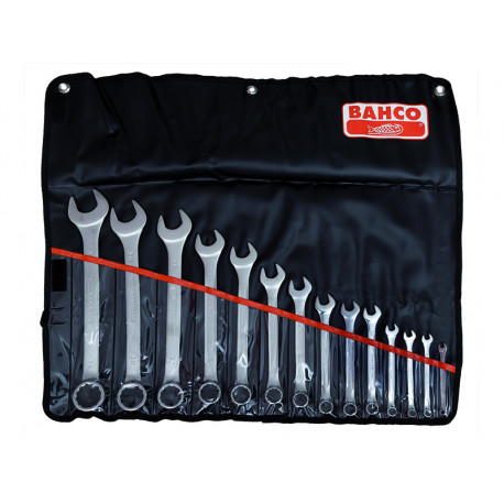 Bahco 111M/17T 17-piece metric flat combination wrench set – 6-22mm, alloy steel, chrome finish