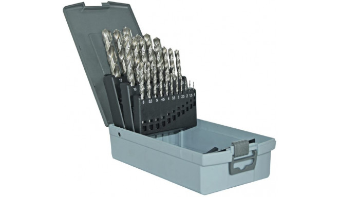 Tivoly metallipuuride komplekt – 25-osaline Ø1–13 mm, Split-Point, HSS, üleni lihvitud, T-Line