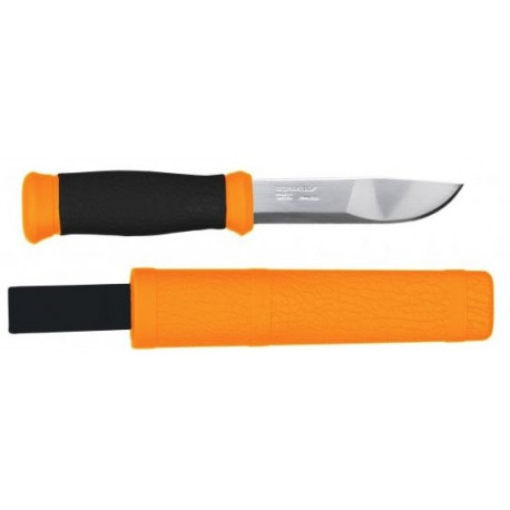 Morakniv Mora 2000 Outdoor Knife – Hi-Vis Orange Handle, 2.5mm Stainless Steel Blade, Sheath