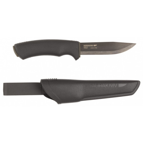 Morakniv Bushcraft BlackBlade™ knife – 3.2 mm carbon steel blade, DLC coating, 232 mm, TPE handle, b