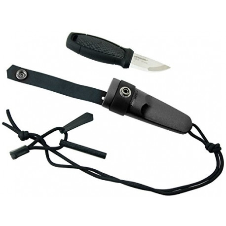 Morakniv Eldris Outdoor Knife Kit – 2.0mm Stainless Steel Blade, Fire Starter, Black