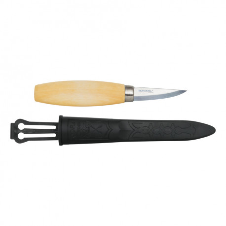 Morakniv wood carving knife 120 – 60 mm laminated high carbon steel blade, birch wood handle, polyme