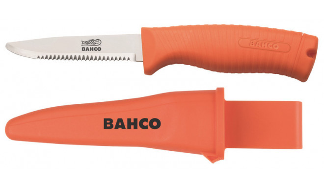 Bahco 1446-FLOAT floating rescue knife – serrated blade, blunt tip, fluorescent handle, corrosion-re