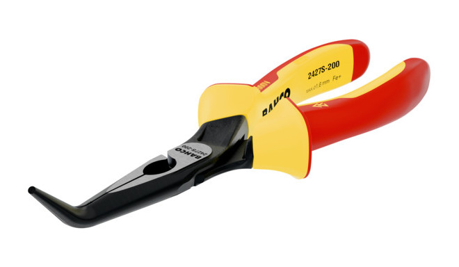 Insulated snipe nose pliers, bent tip 45º 160mm 1000V VDE