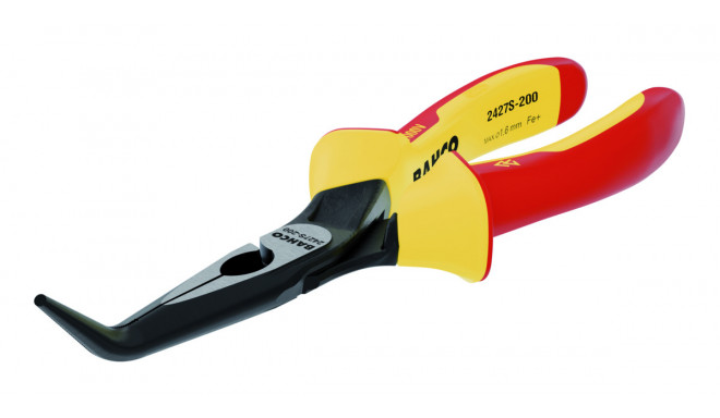 Insulated snipe nose pliers, bent tip 45º 200mm 1000V VDE