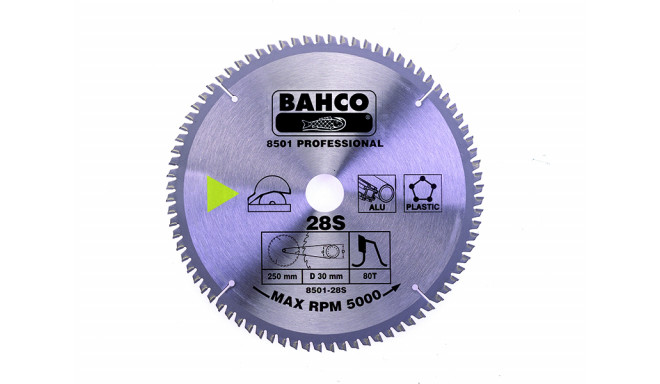 Circular saw blade Bahco 216x30mm 48H -5°, (25mm adaptor), for aluminium