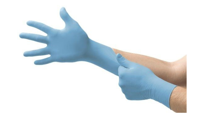 Disposable nitrile gloves Ansell TouchNTuff® 92-670, 100 pcs, 0,13mm thick, size S (6.5-7) blue