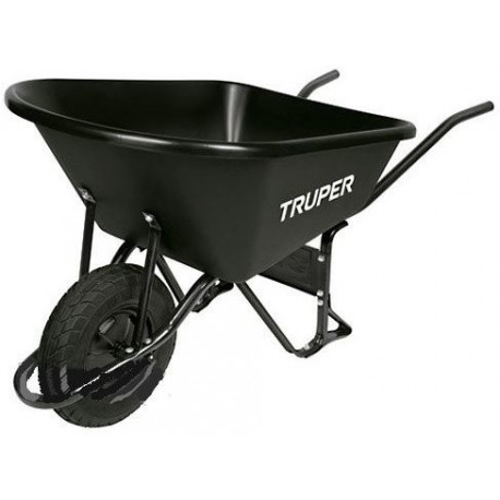 Truper 120L wheelbarrow with plastic tray and reinforced pneumatic wheel (3pcs)
