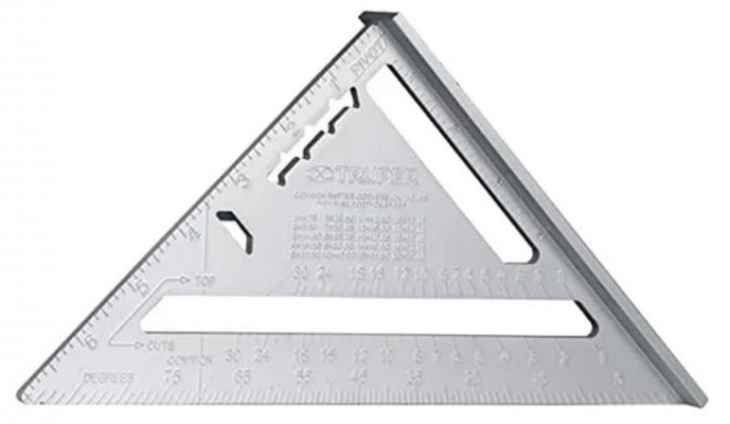 Carpenters aluminium speed square, (305mm) Truper®