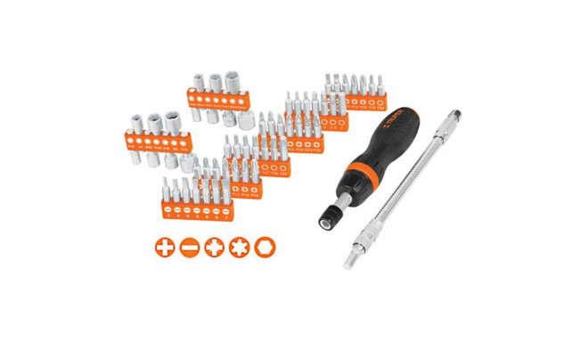 Narrega kruvikeeraja kmpl 42 otsakut + 14 padrunit 5-11mm ja 3/16"-7/16" Truper®