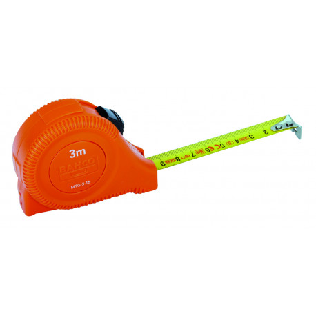 Bahco measuring tape MTG-3-16 – 3m length, 16mm blade width, class II accuracy, plastic case with po