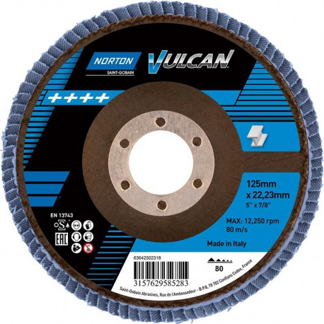 Flap disc Norton Vulcan 125x22 R842 P80 (10pcs)