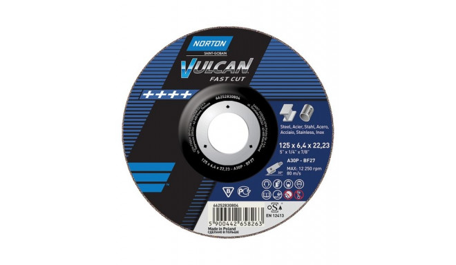 Grinding disc Norton Vulcan 125x6,4x22,23mm A30S T27 (10шт.)