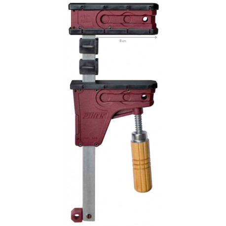 Piher PRL 400-80 paralleelne pitskruvi – 4000 N survejõud, 80 cm, pöögist käepide, tsingitud terases