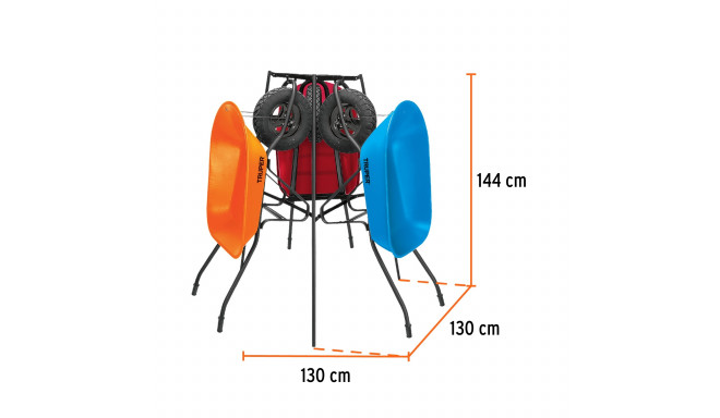 Display rack for wheelbarrows, triangle layout Truper®