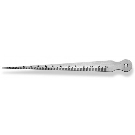 SCALA wedge-shaped measuring rod – hole diameter and depth measurement, 1-15 mm range, metal alloy