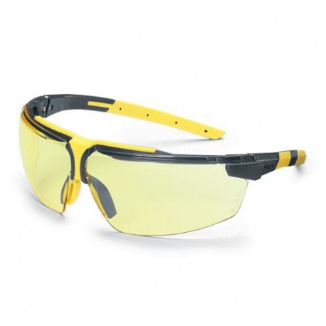 Uvex i-3 s safety spectacles – yellow polycarbonate lens, supravision HC/AF coating, anthracite/yell