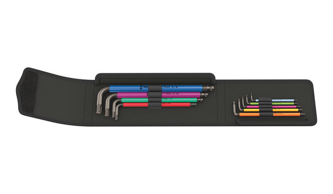 Wera 950/9 L-HEX key set, imperial, BlackLaser Multicolour 5/64" - 3/8"