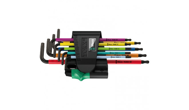 Wera BlackLaser Multicolour 957/9 TORX L-võtmete kmpl 9 osa TX8-TX40