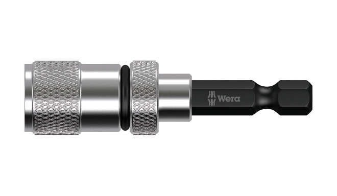 Wera 896/4/1 aluminum bit holder – adjustable depth stop, 1/4" hex drive, 50 mm blade length, magnet