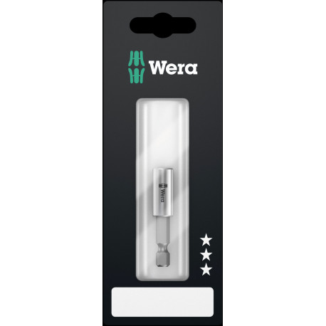 Wera 899/4/1 universal 1/4" bit holder – stainless steel sleeve, retaining ring, strong magnet, 50 m