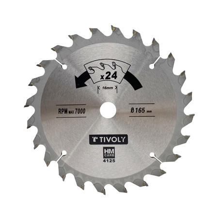 Circular saw blade 210x30mm, z24, 15°, (20mm adaptor), for wood