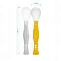 BabyOno plastic spoons for babies 2 pcs. grey-yellow, 1066/05