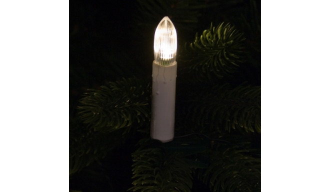20 LED tulega küünalt 40cm vahega, siseruumi / soe valge, roheline 5m toitekaabel