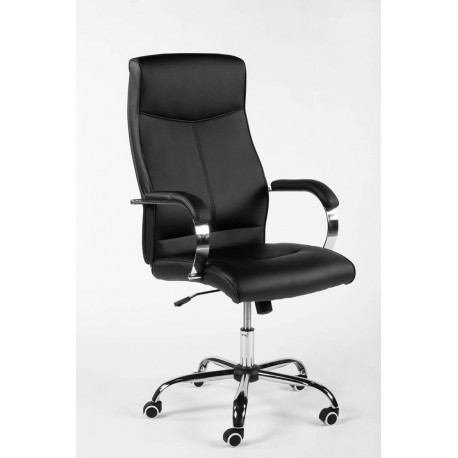 Juhitool SHELTON 5196, must kunstnahk PU / kandevõime kuni 130kg/ jalarist metall, kroom
