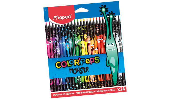 Värvipliiats ColorPeps Monster 24värvi, Maped