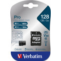 Mälukaart Secure Digital Verbatim MicroSDXC 128GB Pro Class10 UHS-3 U3 r90MB/sec w45MB7sec + SD-adap