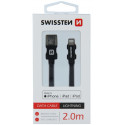 Swissten MFI Textile Fast Charge 3A Lightning Data and Charging Cable 2.0m