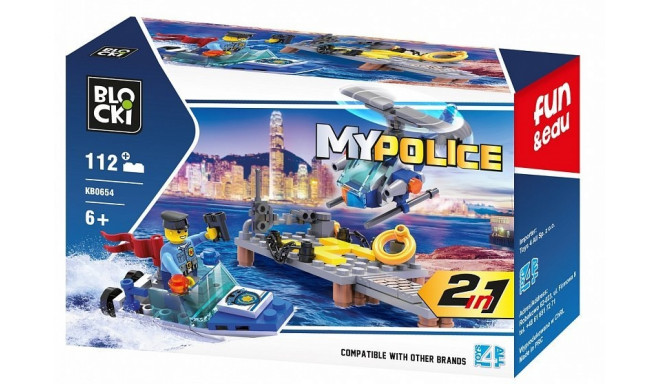 Blocki MyPolice Police patrol on water and the air / KB0654 / Constructor with 112 parts / Age 6+